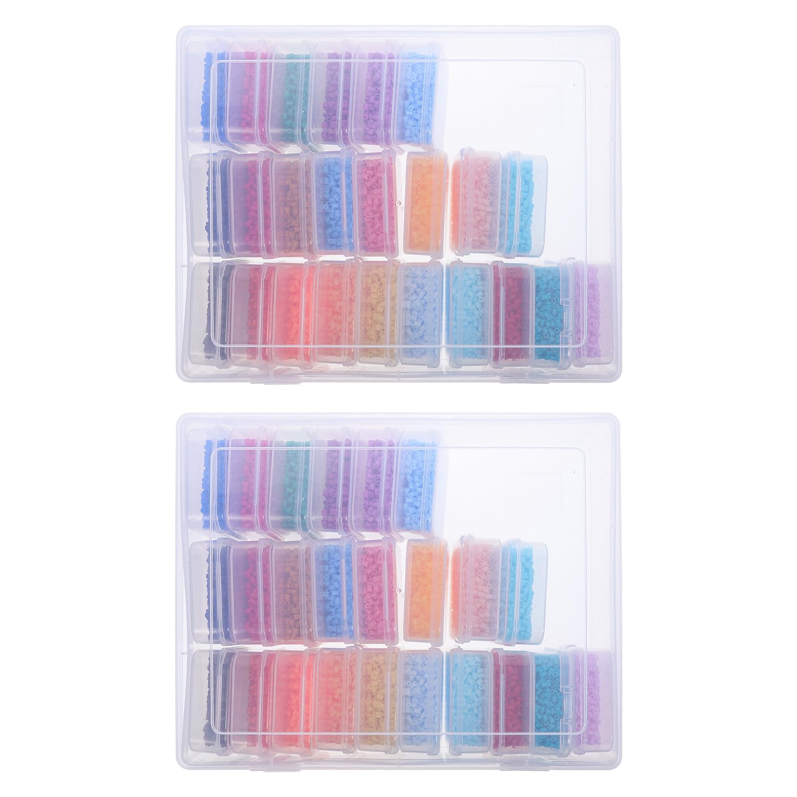 Lurrose Kit de perles à repasser (1 boîte) - 2,6 mm, 48 couleurs, recharge pour loisirs créatifs avec étiquettes de couleur, idéal pour les projets artistiques sur plaque perforée, fournitures