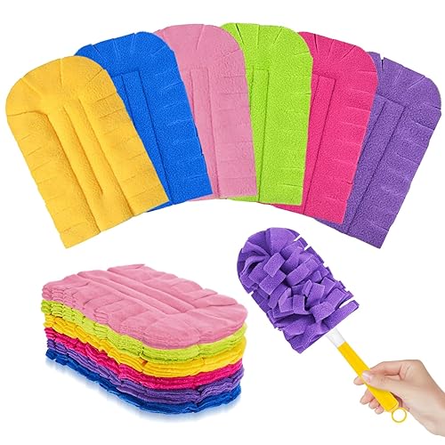 12 PCS Fleece Reusable Duster Refills for Swiffer, Washable Heavy