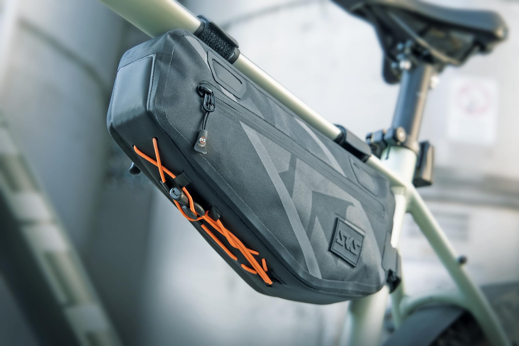 SKS GERMANY Explore Frame Bag torba na ramę roweru (torba rowerowa, schowek na fiolet, zgrzewany, wodoodporny materiał wierzchni, skracane paski na rzepy), czarna