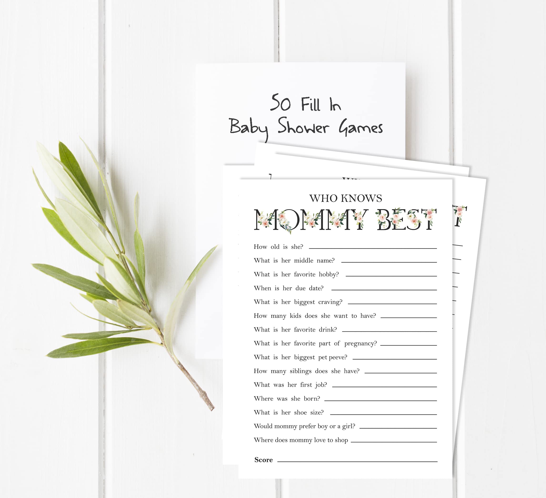 Inkdotpot Chissà Mamma? Giochi Per Baby Shower Divertenti - Set Da 50 Schede Attività A Tema Neutro