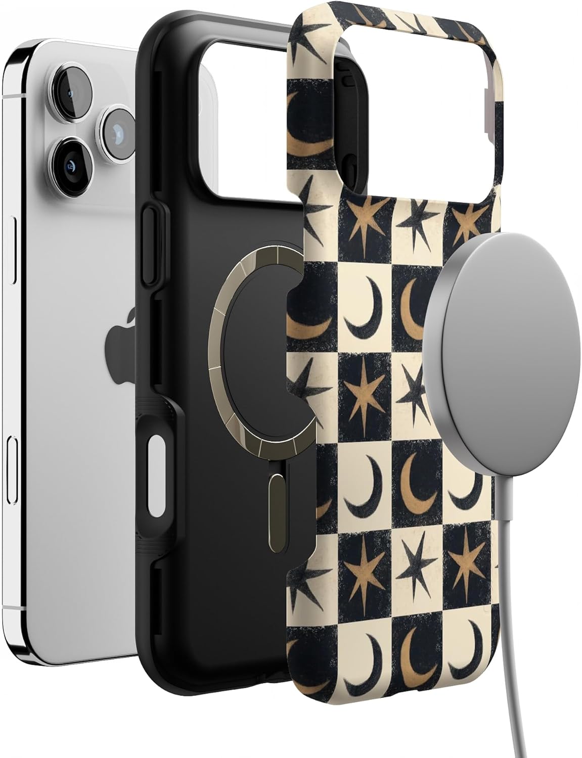 Casely iPhone 17 Pro Max Case | Mystic Moonstar | Black Celestial | Bold Protective Design | MagSafe Compatible Design