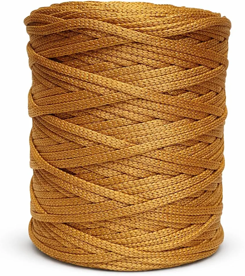 Fio Cordao Nautico 100% Poliester 5mm Croche Artesanato (Mostarda)