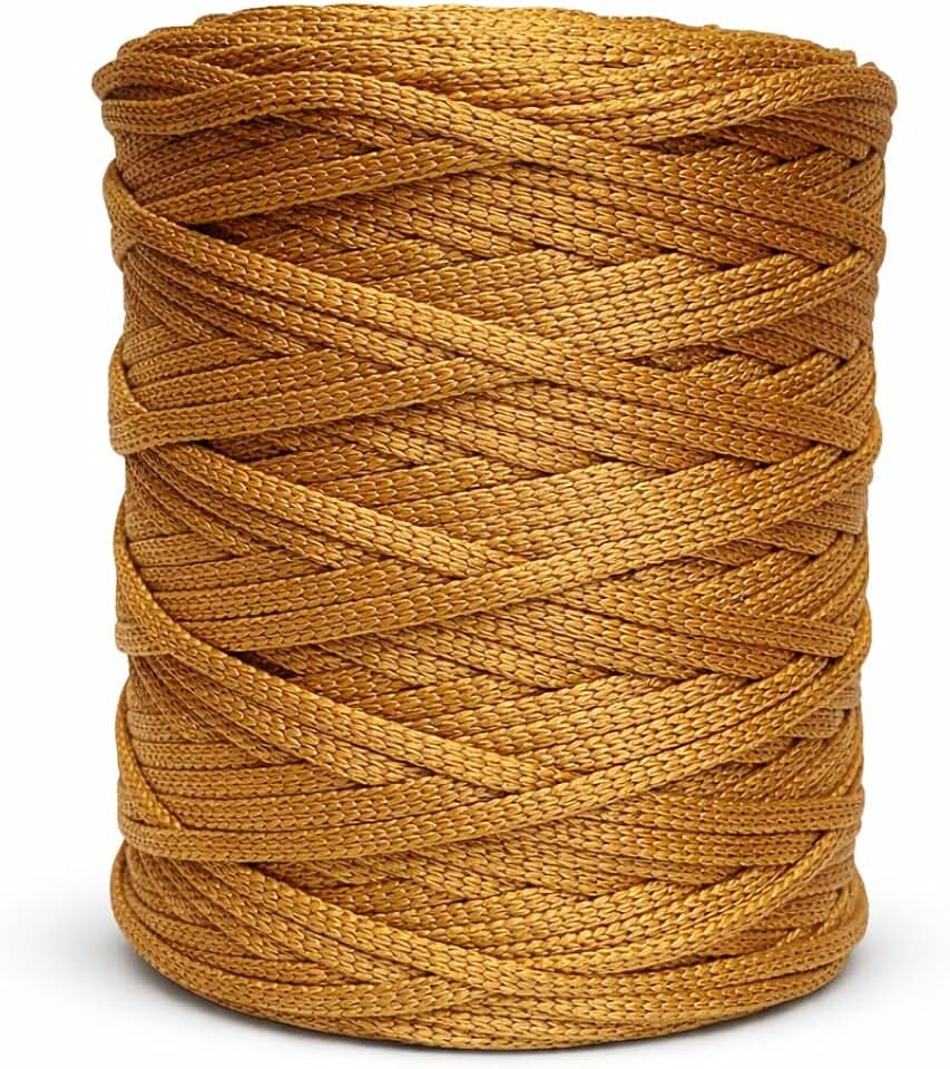 Fio Cordao Nautico 100% Poliester 5mm Croche Artesanato (Mostarda)