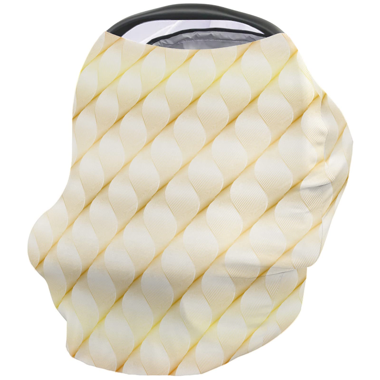 Nursing Cover for Breastfeeding Scarf, Yellow White Geometric Baby Car Covers Super Soft Multi Use for Canopy Shopping Cart Cover Blanket Stroller Cover