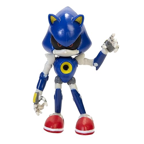 Figura de acción de Sonic The Hedgehog de 2.5 pulgadas Metal Sonic Juguetes coleccionables, Azul, 3 años