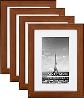 Vista 8 de Juego de collage de marcos de fotos de granja de 5 x 7, cepillo de alambre rústico negro texturizado, borde de madera texturizada, vidrio plexiglí