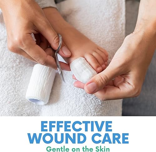 Miniatura 7 de HEALQU Rollos de gasa prémium 4 pulgadas x 4 yardas 24 rollos, vendaje de gasa elástica conforme envuelto individualmente Vendajes elásticos