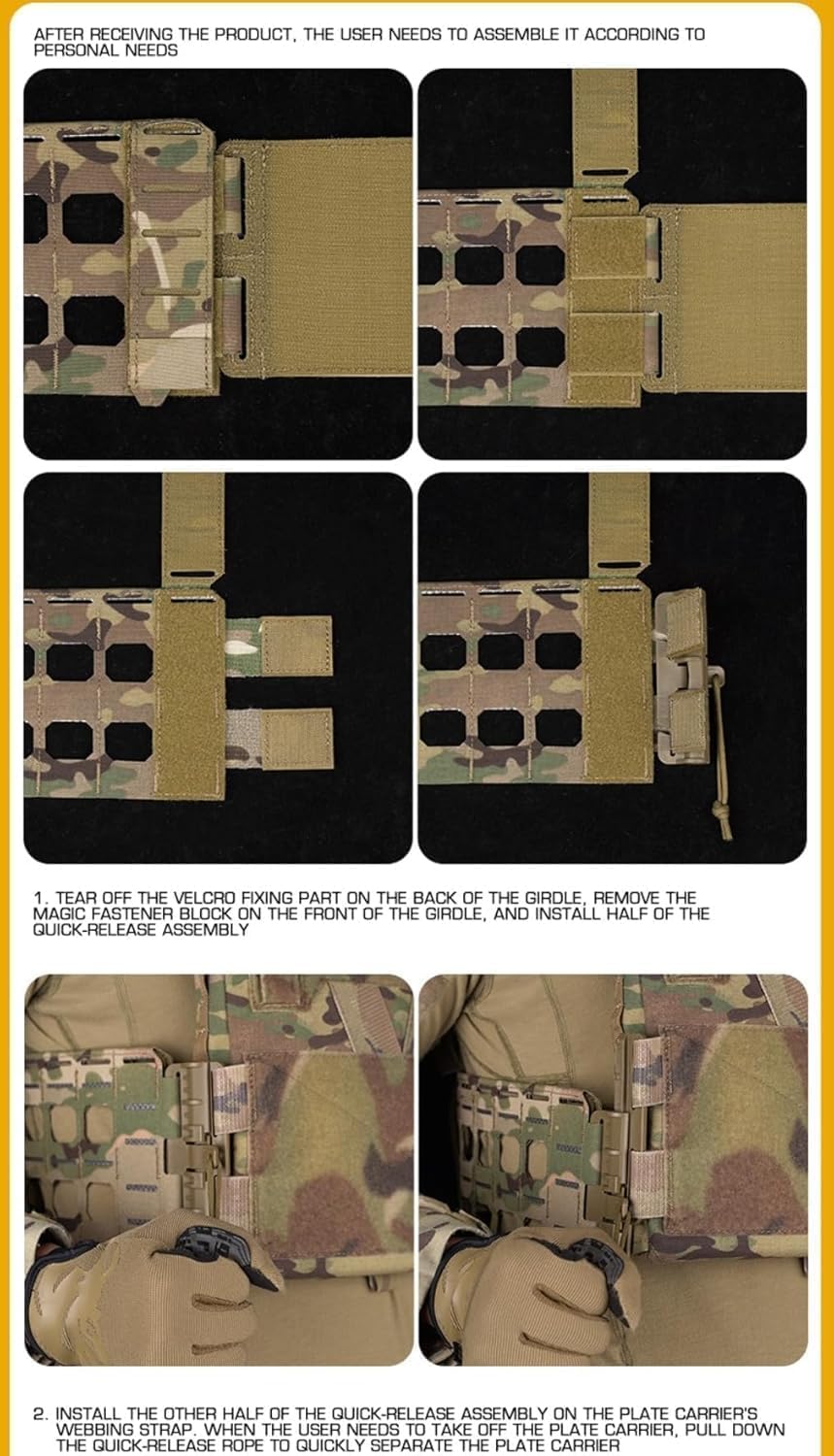 Tactical Plate Carrier Cummerbund MOLLE Belt A.giIit Style KZ Vest Girdle Adapter Airsoft Hunting Gear Sturdy