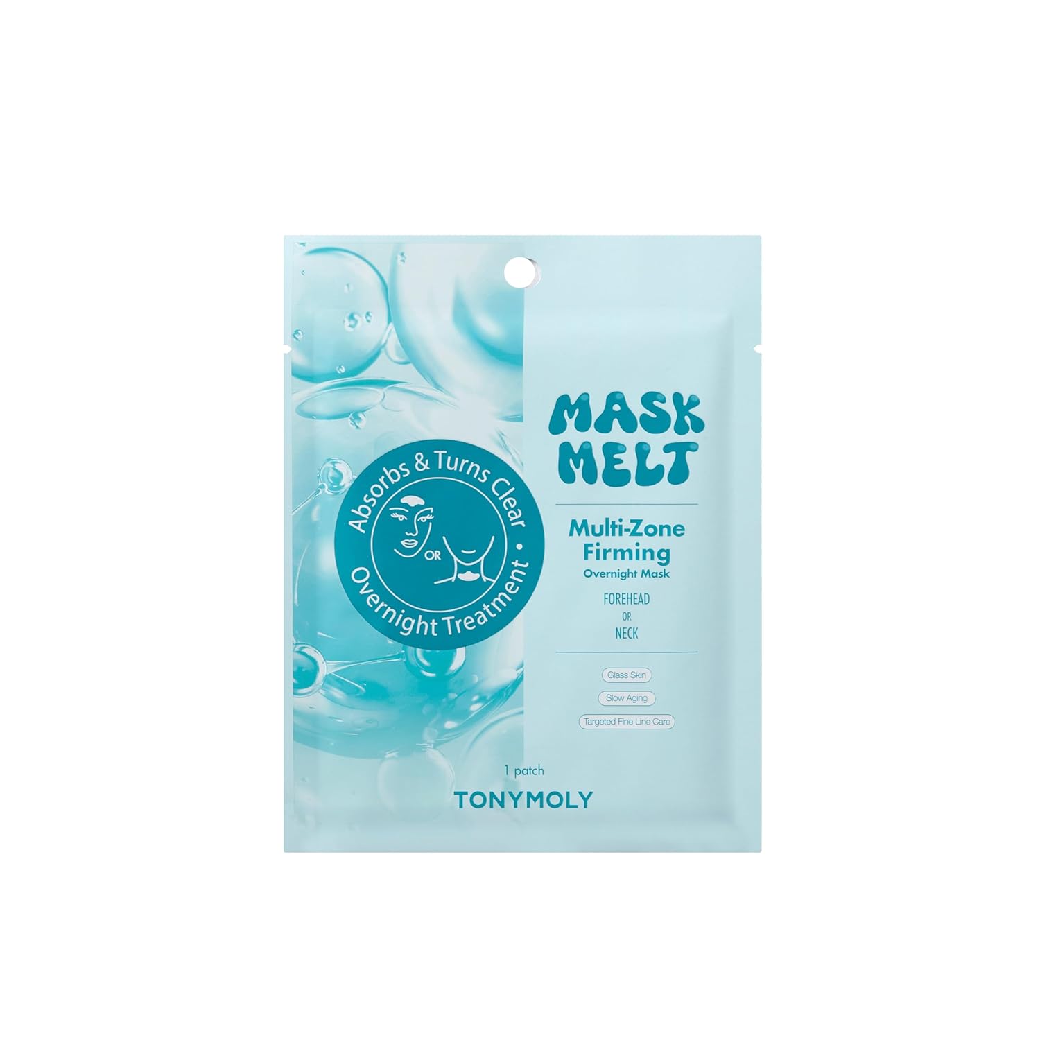 TONYMOLY Mask Melt Brightening Hydrogel Overnight Face Mask, Vitamin C and Rice Essence, 1 Sheet
