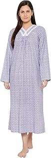 cierge Women's Cotton Printed Full Sleeve Maxi Nighty-picture-48