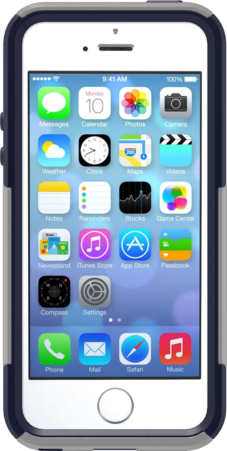 OTTERBOX COMMUTER SERIES Case for iPhone SE (1st gen - 2016) and iPhone 5/5s - Retail Packaging - MARINE (GUNMETAL GREY/ADMIRAL BLUE)