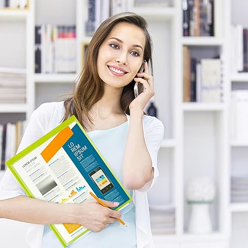 Miniatura 6 de Paquete de 16 carpetas resistentes de 3 bolsillos con puntas, carpetas de plástico con bolsillo frontal transparente, para papel tamaño carta,