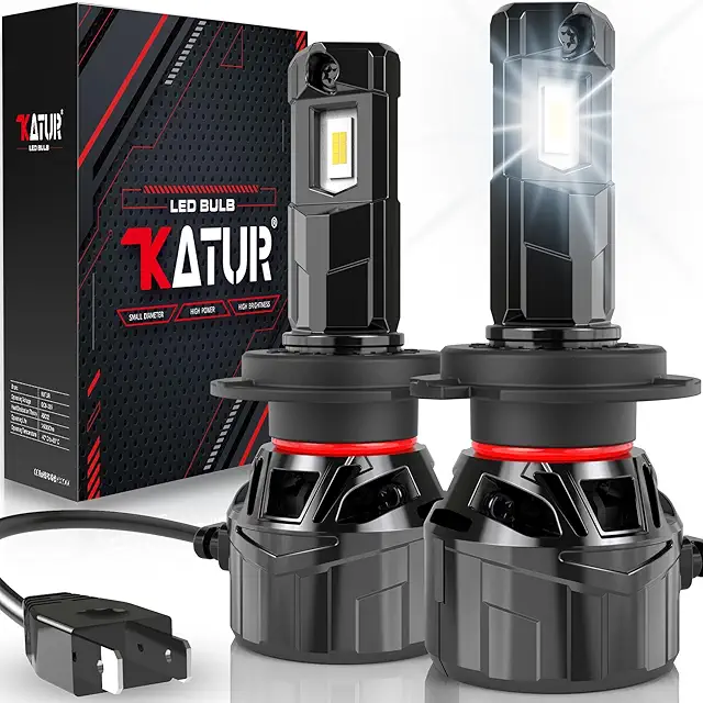 KATUR H7 LED Headlight Bulbs - 120W, 30000LM, 6000K White, Set of 2