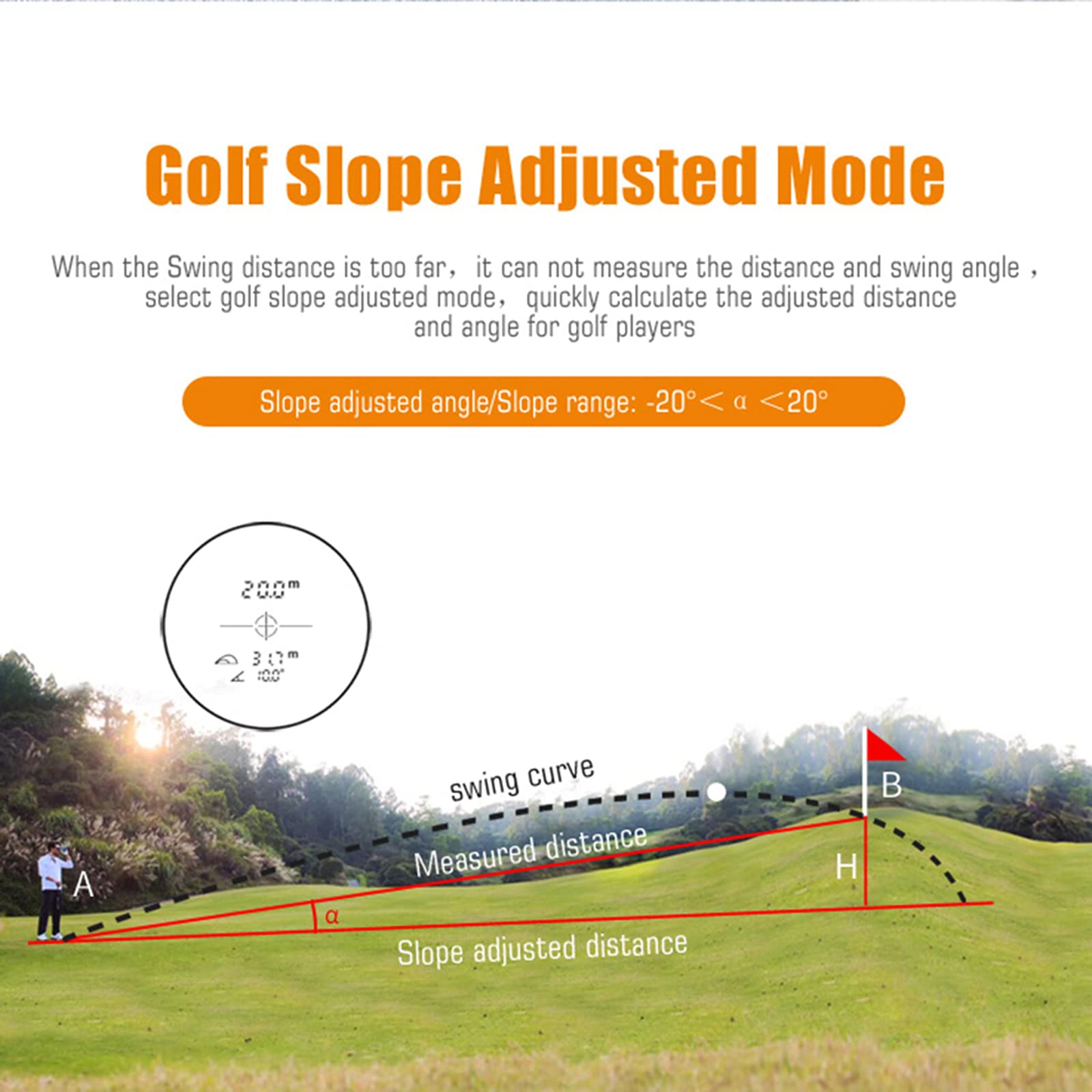 iMeter Telemetro da golf 6x da 650 iarde con regolazione inclinazione