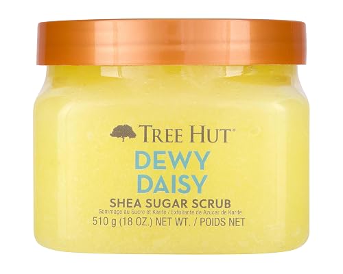 Tree Hut Dewy Daisy Body Scrub, Exfoliating Sugar Scrub, Vegan, 18 Oz | Exfoliating & Nourishing with Shea Butter & Essential Oils, Body Exfoliator for All Skin Types, Self Care Gifts for Women