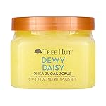 Tree Hut Dewy Daisy Shea Sugar Scrub, Exfoliating, Hydrating & Moisturizing Body Scrub with Shea Butter & Nourishing Essential Oils, Smooth & Soften Skin, 18 oz