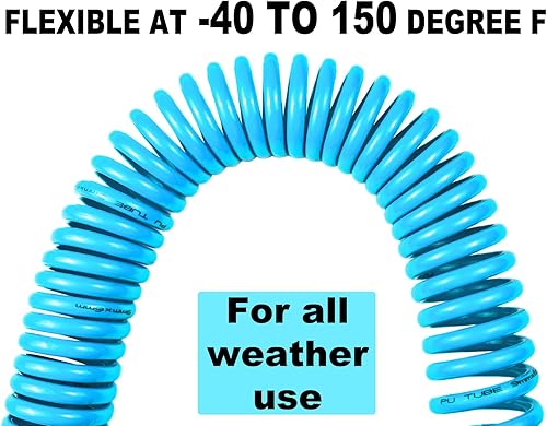 Miniatura 2 de YOTOO Manguera de aire de retroceso de poliuretano de 1/4 pulgadas de diámetro interior por 10 pies de largo con restrictor de curva, acoplador