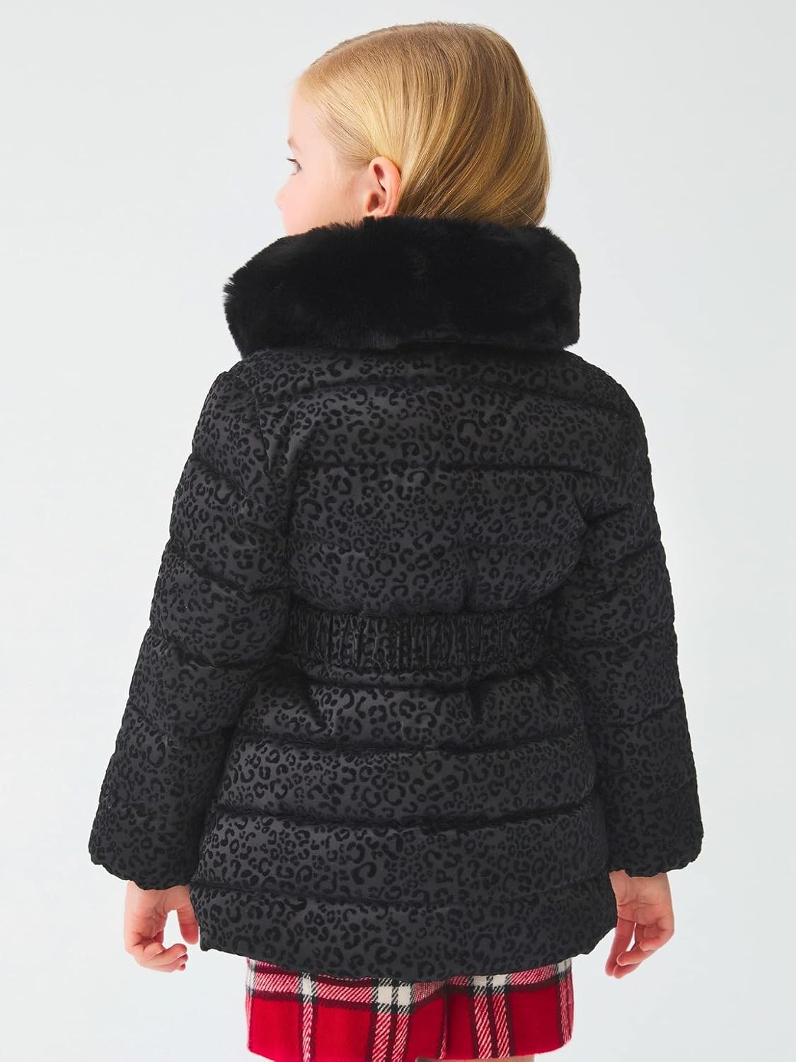 Abel & Lula Taffeta flocked coat for Girls Black