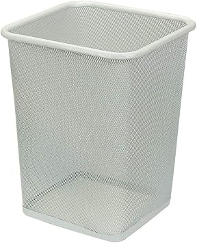 Trash Can Metal Trash Can Without Cover,Square 10 Liters/2.6gallon Waste Can Paper Bins Garbage Can for Kitchen Office Living Room Wastebasket