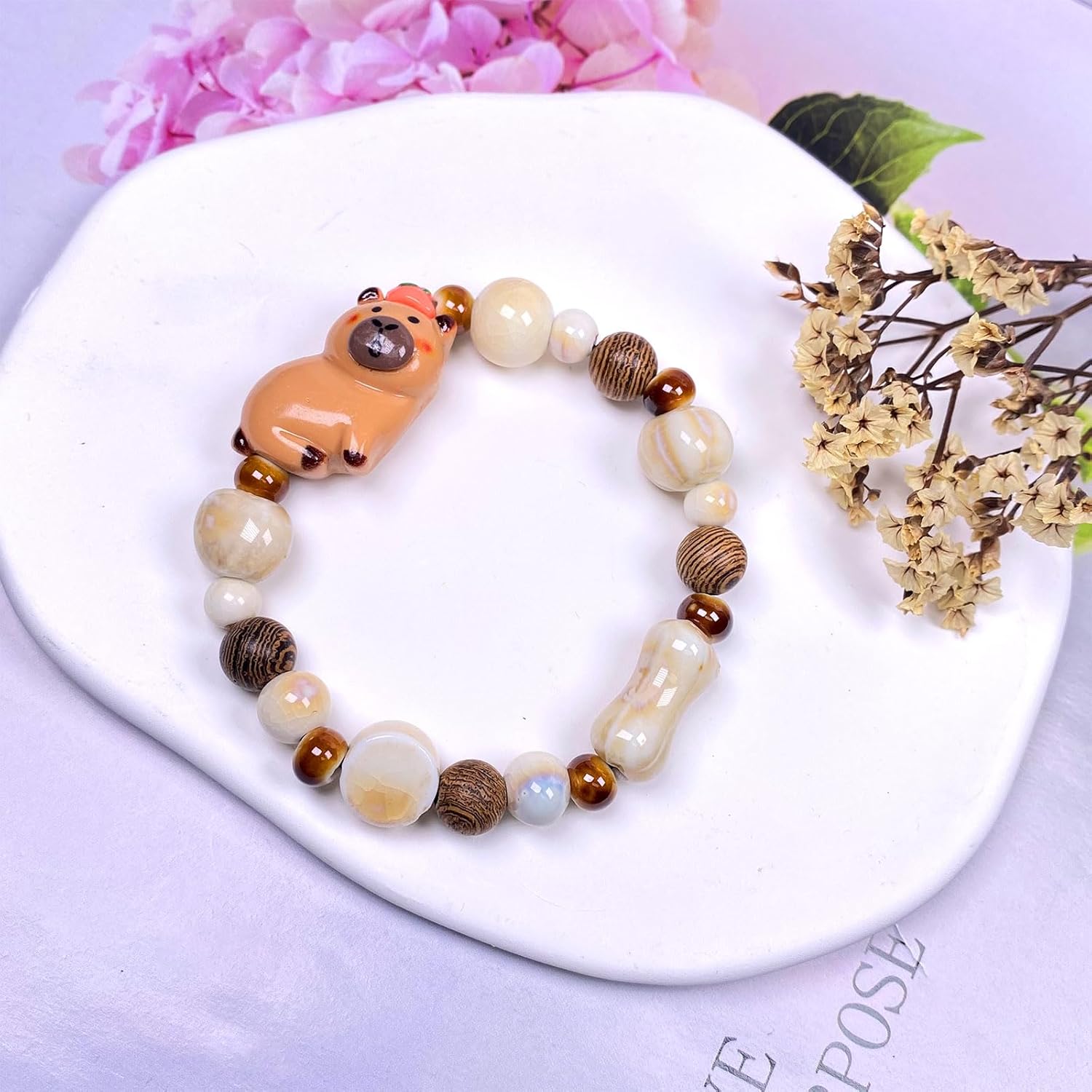 Capybara Gifts Capybara Bracelet Jewelry Bohemian Ceramic Adjustable Cord Bracelet Bestie Daughter Sister Gifts - Image 3