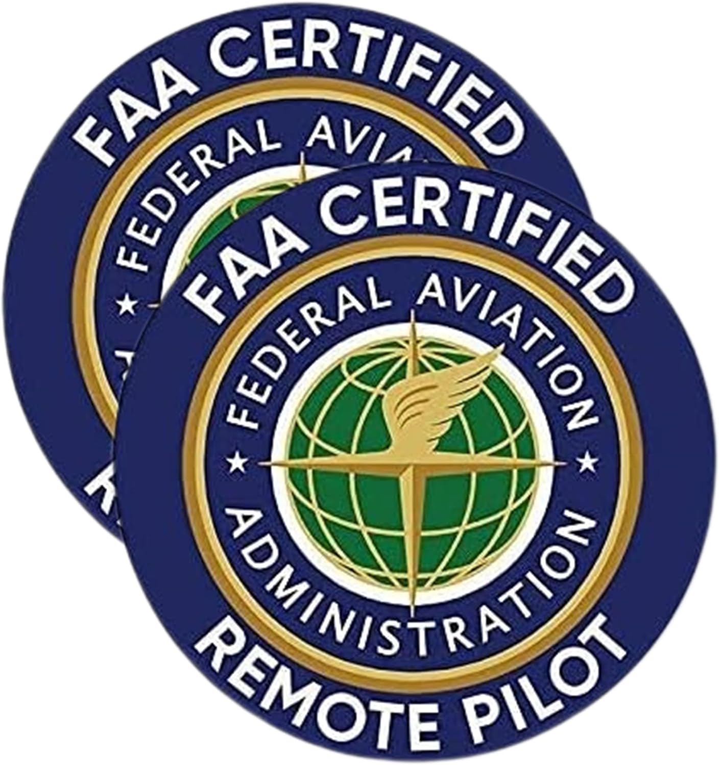 eDesign 2-Pack FAA Certified Remote Pilot Drone Sticker Decal - 4 Inches for Cars, Trucks, Windows, Laptops, and More
