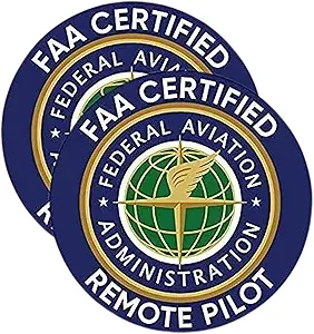 eDesign 2-Pack FAA Certified Remote Pilot Drone Sticker Decal - 4 Inches