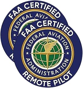 eDesign 2-Pack FAA Certified Remote Pilot Drone Sticker Decal - 4 Inches