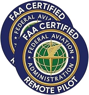 eDesign 2-Pack FAA Certified Remote Pilot Drone Sticker Decal - 4 Inches - Drone Stickers for Car Truck Van Window Bumper Laptop Tablet Cup Tumbler and Any Smooth Surface