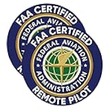 eDesign 2-Pack FAA Certified Remote Pilot Drone Sticker Decal - 4 Inches - Drone Stickers for Car Truck Van Window Bumper Laptop Tablet Cup Tumbler and Any Smooth Surface