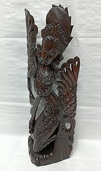 Amazon.co.jp: バリ島縞黒檀製木彫り女神舞踊彫刻置物高さ53cm極上品