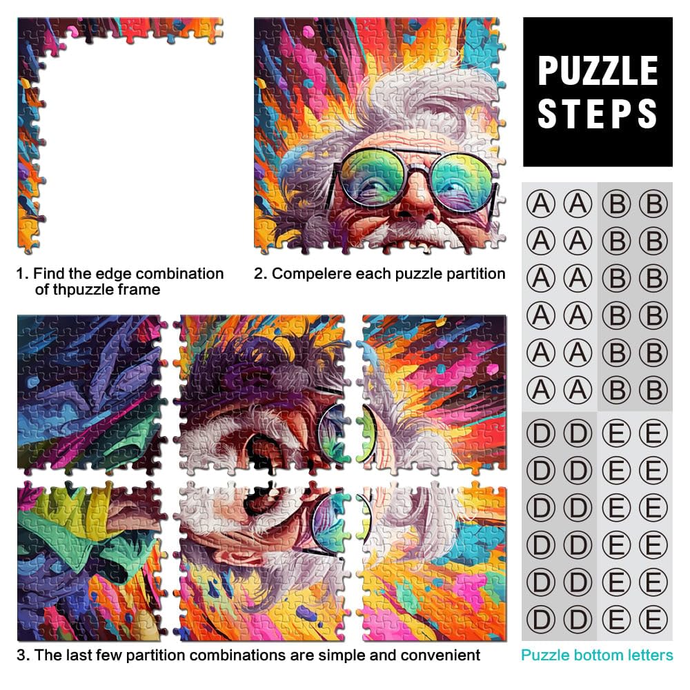 Puzzle 2000 pezzi per adulti, Gioco di Vecchio Felice, Giocattoli con pezzi completamente incastrabili di forme casuali 27,56 pollici x 39,37 pollici Adolescenti da 14 Anni e Più
