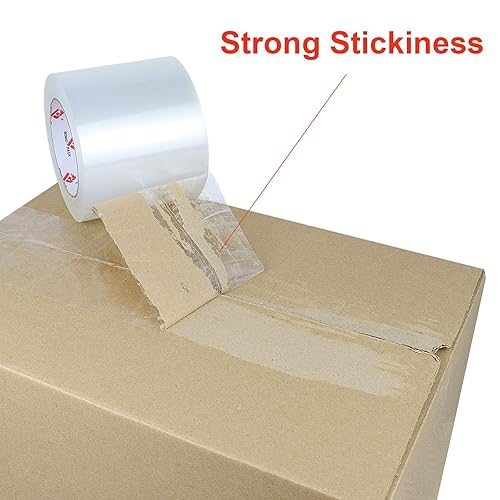 Miniatura 8 de BOMEI PACK Cinta de embalaje transparente de 4 pulgadas de ancho, 4 pulgadas x 110 yardas (330 pies), cinta de embalaje de grado industrial