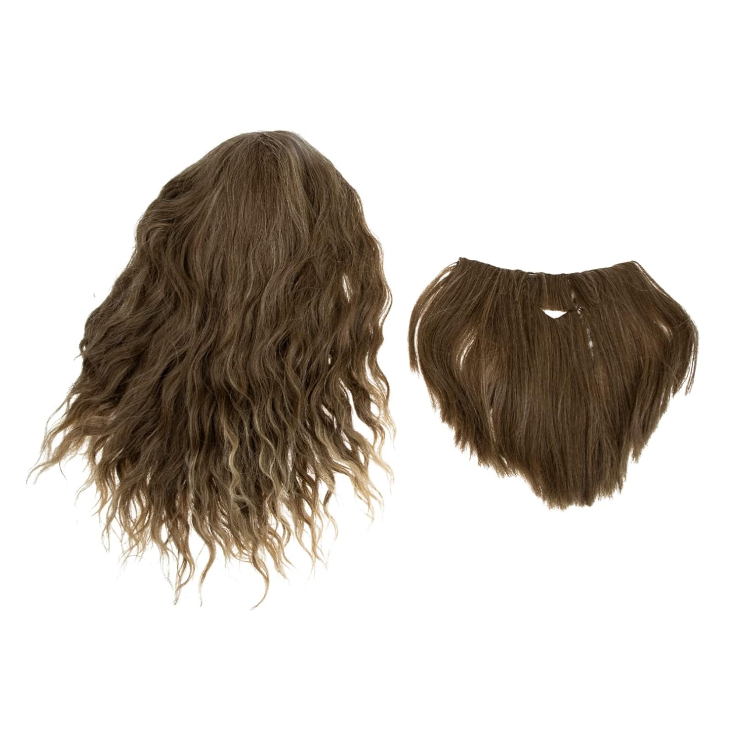 Holibanna Halloween Party Wig for Men Long Curly Golden Brown Beard Wig Cosplay Costume Party Accessory