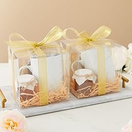 Juvale Clear Gift Boxes - Versatile Clear Boxes for Treats - Easy Assembly Wedding Favor Container with Snap-On Lid - Customizable Party Favor Display - Pack of 30, 5 x 5 x 5 in