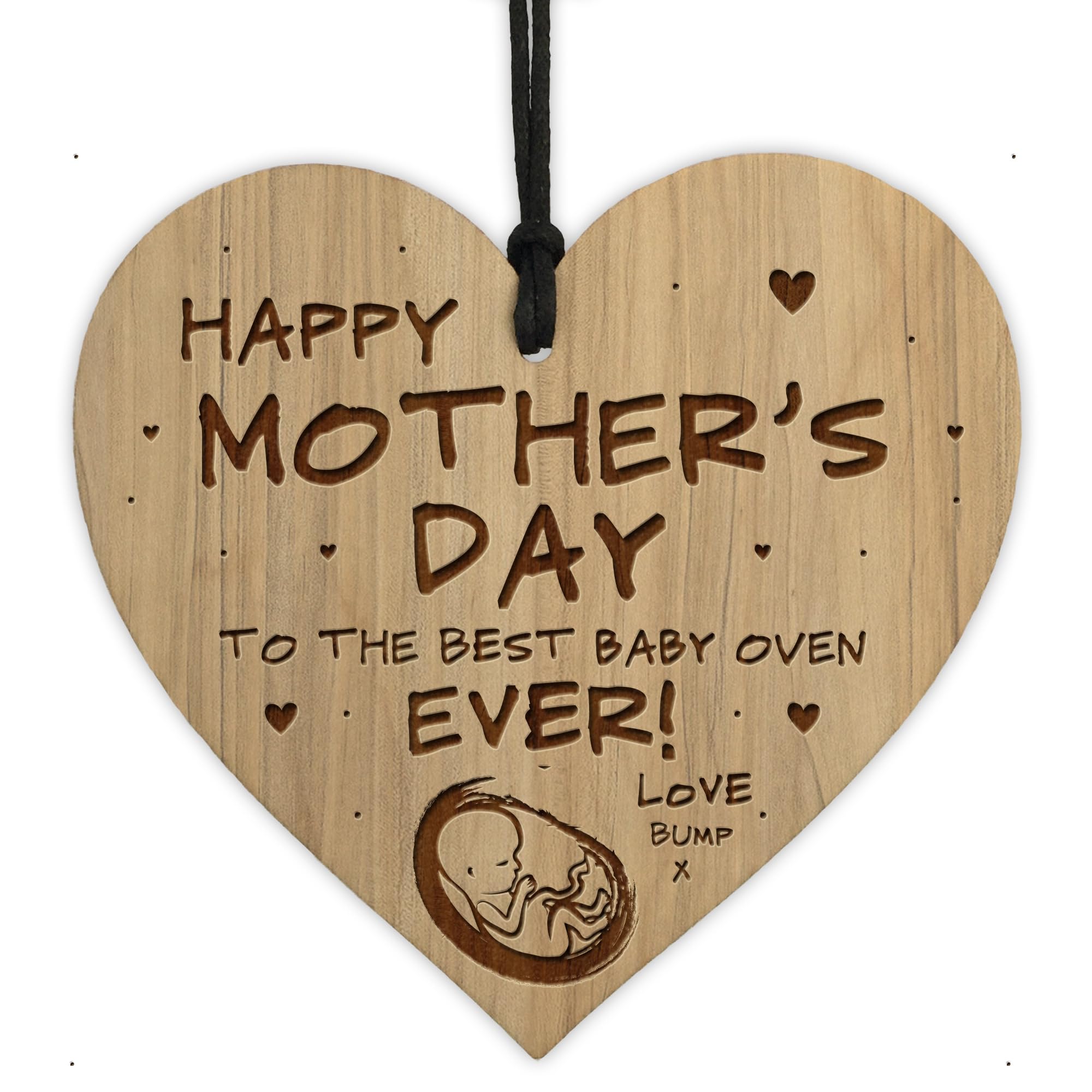 Red Ocean Mothers Day Gift From Bump Wood Heart Best Baby Oven Mum To Be Gifts Keepsake