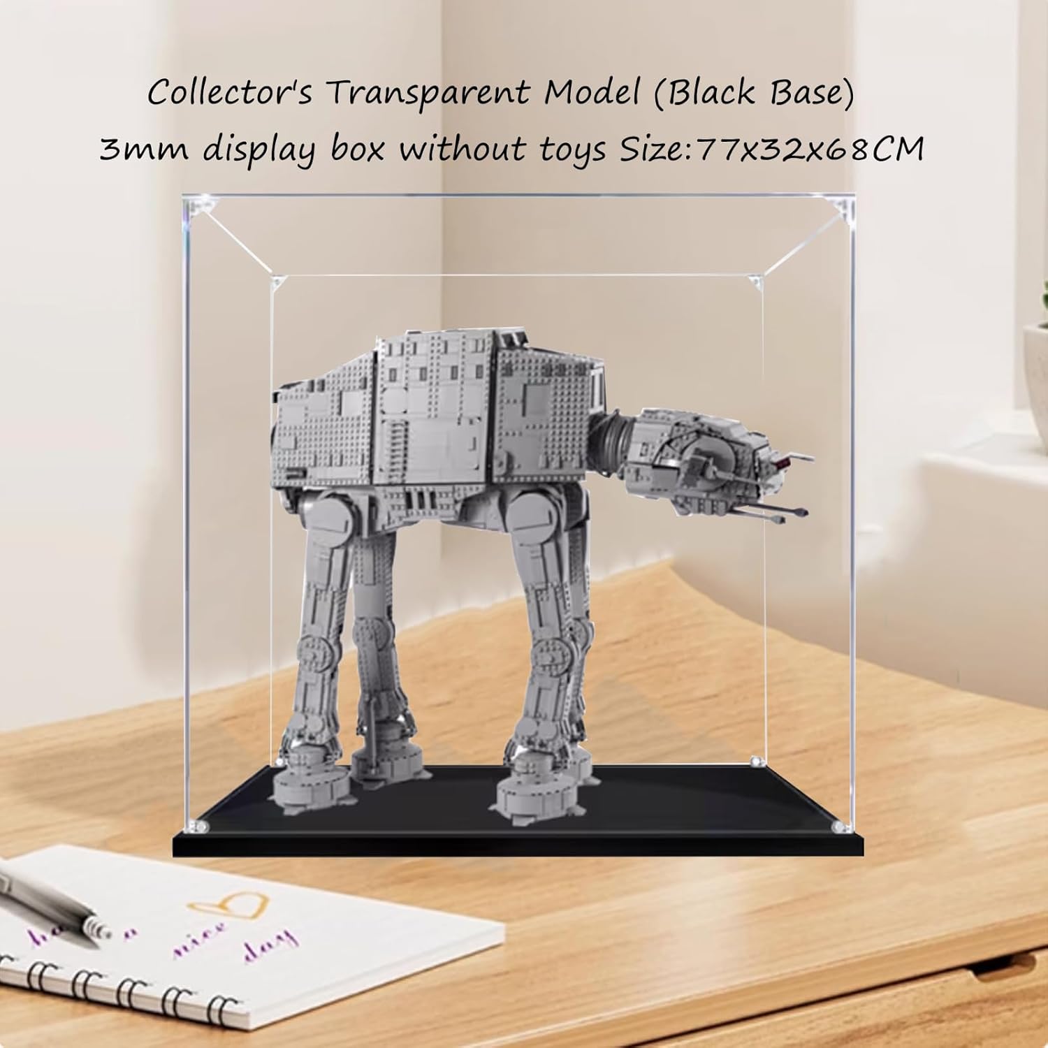 Acrylic Display case for Lego 75313 at-at All Terrain Armored Walker, Sturdy Storage Display Box 30.3 x 12.5 x 26.7 inches (excluding Models) (Transparent (3mm))