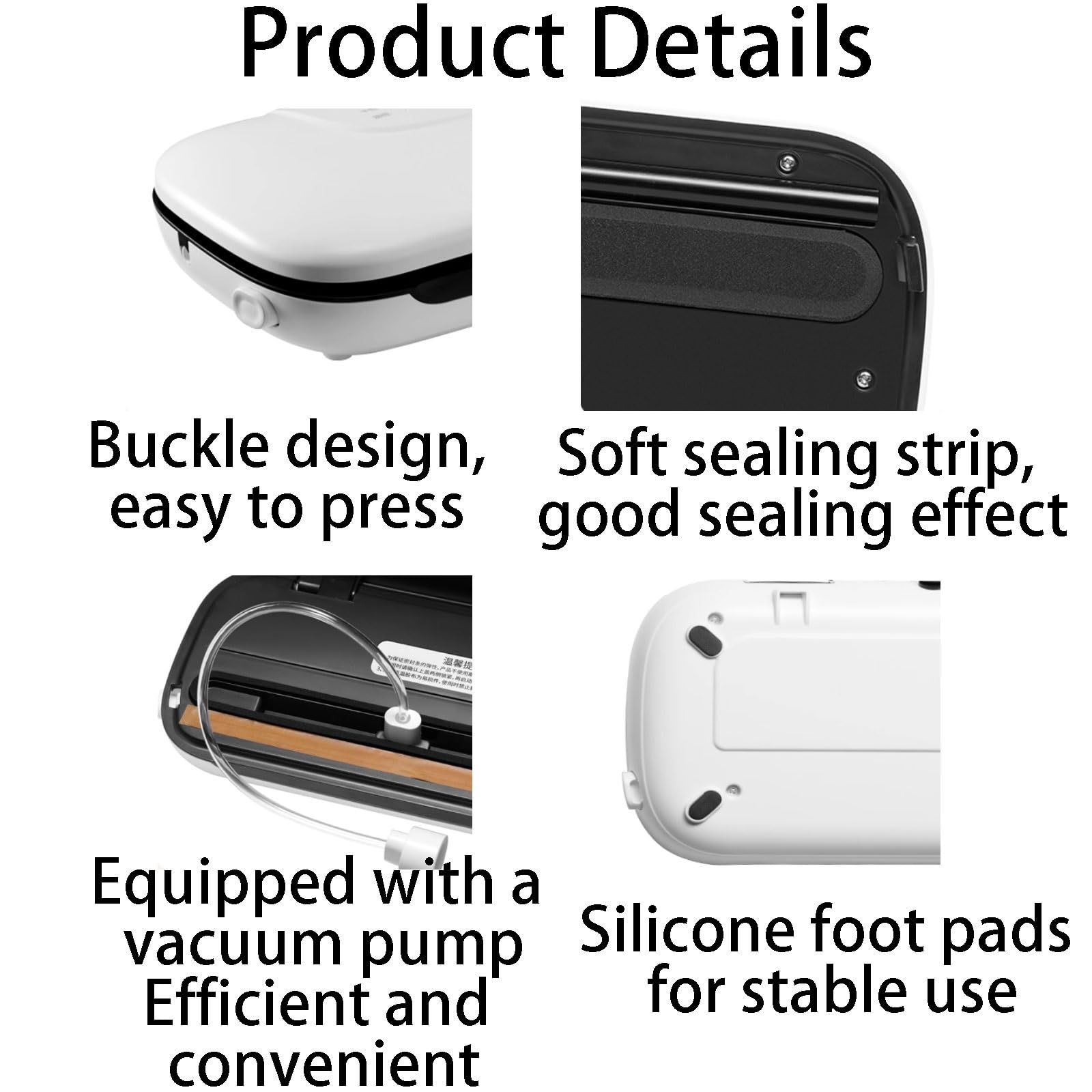 Ligero Selladora al vacío de plástico, selladora automática de un solo toque for conservar la frescura, potente selladora de sellado más largo, 5 bolsas de sellado al vacío poderoso