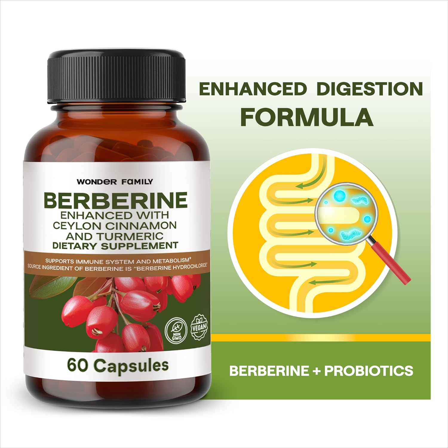 Berberine Supplement 500Mg With Probiotics Vitamins D And K ...
