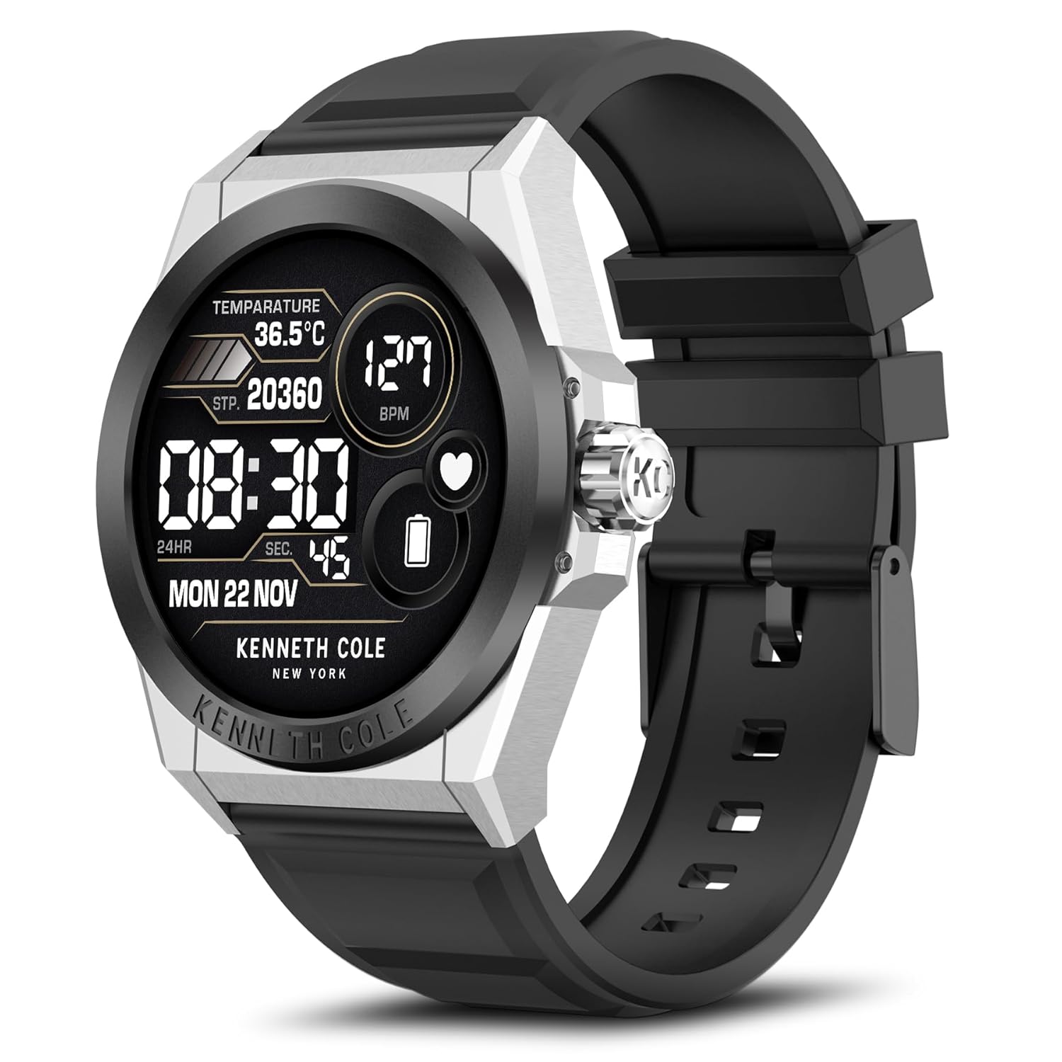 BRIBEJAT Smart Watch for Men HD 1 32 Stainless Steel Case Smartwatch Waterproof Fitness Tracker Pedometer SpO2 Heart