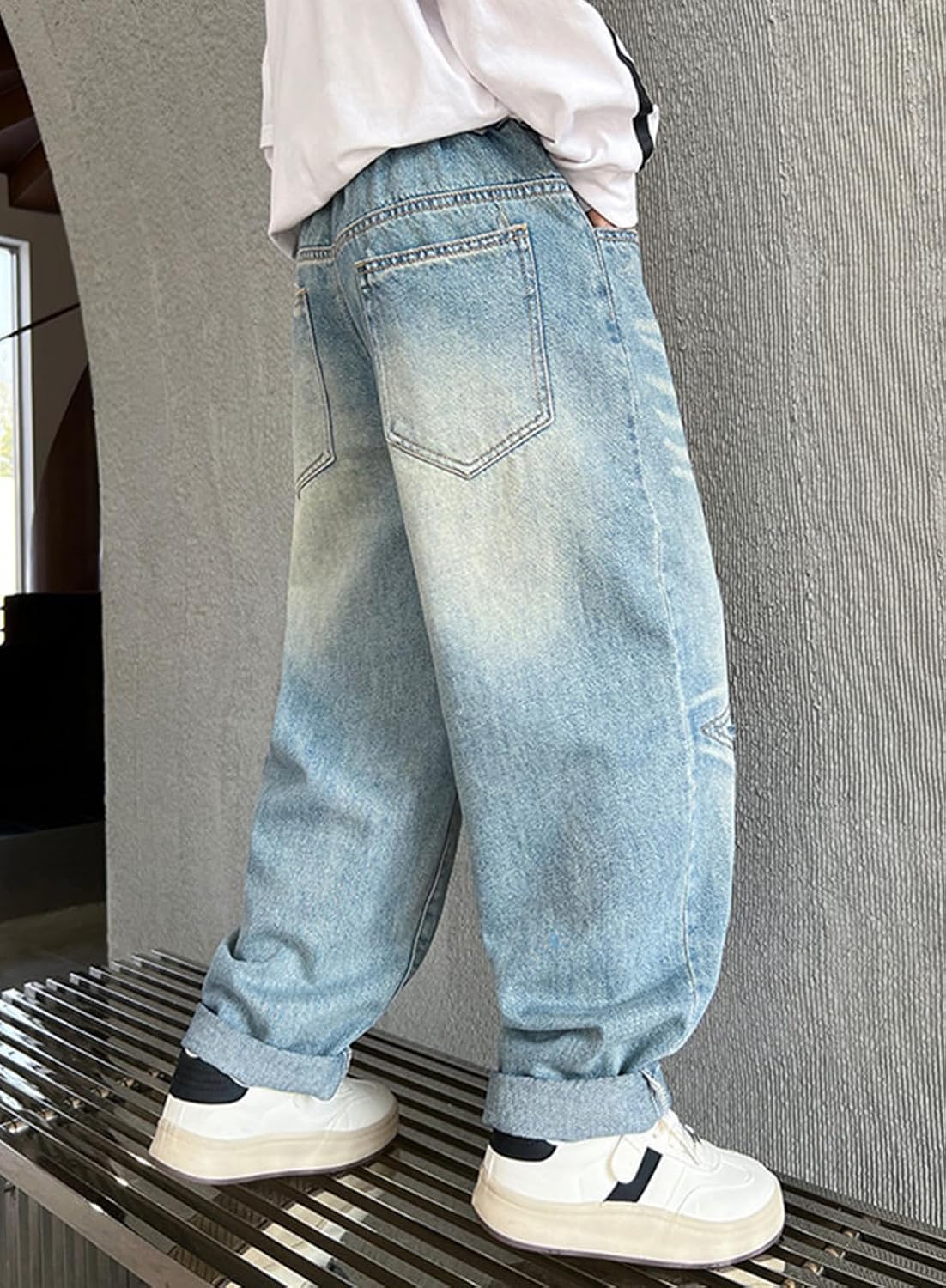 Jeans for Toddler Boys Pull-On Adjustable Casual Relaxed Children's Jogger Active Athletic Youth Workout Teenage Streetwear