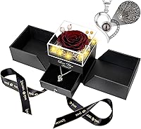 Vista 10 de Rosa Real Colorida Preservada - Flores Eternas Regalo de Rosa para Mamá Abuela Esposa Novia en el Día de la Madre Cumpleaños San Valentín Navidad