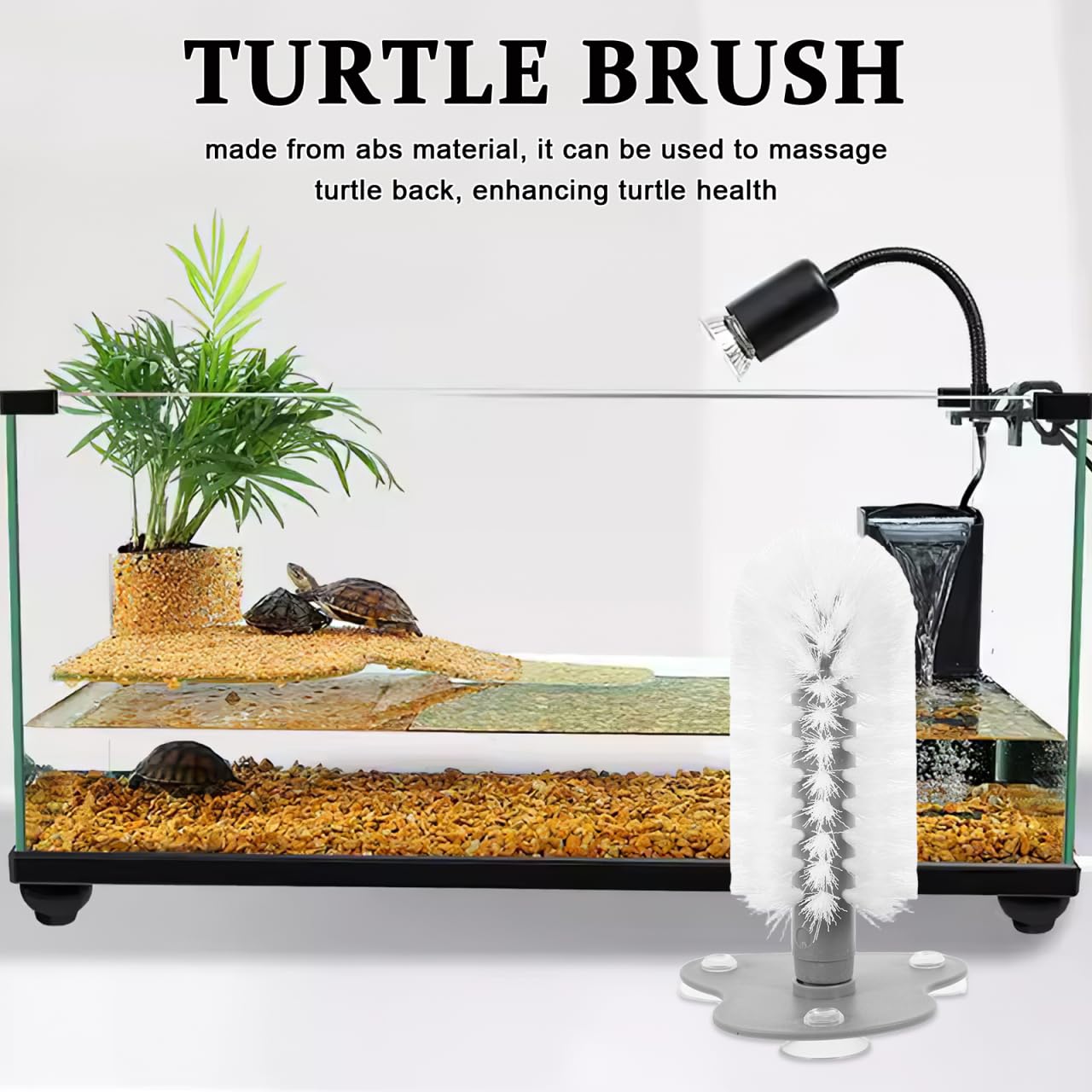 Spazzola per la pulizia delle tartarughe con ventosa forte, spazzola multifunzione per la pulizia della schiena e massaggio per sane tartarughe, design innovativo con setole