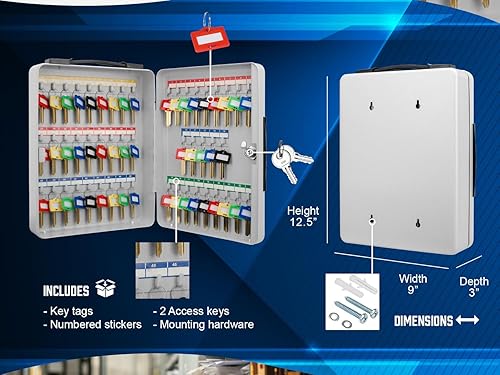 Miniatura 3 de Barska CB12948 Cerradura de llave portátil de 50 posiciones Caja de bloqueo de gabinete de llaves gris, talla única