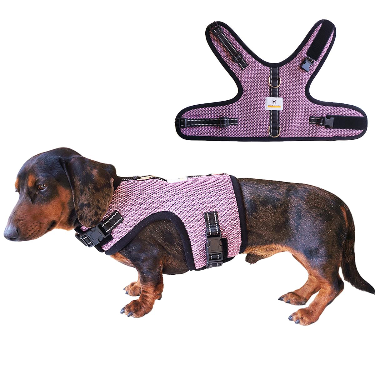 PetInLuxury Mini Dachshund Harness Vest Pink
