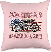 Vista 1 de American Cafe Racer Motorcycle Apparel and Merch American Cafe Racer Biker Men Women Adult Teens Boys Girls Throw Pillow, 18x18, Multicolor