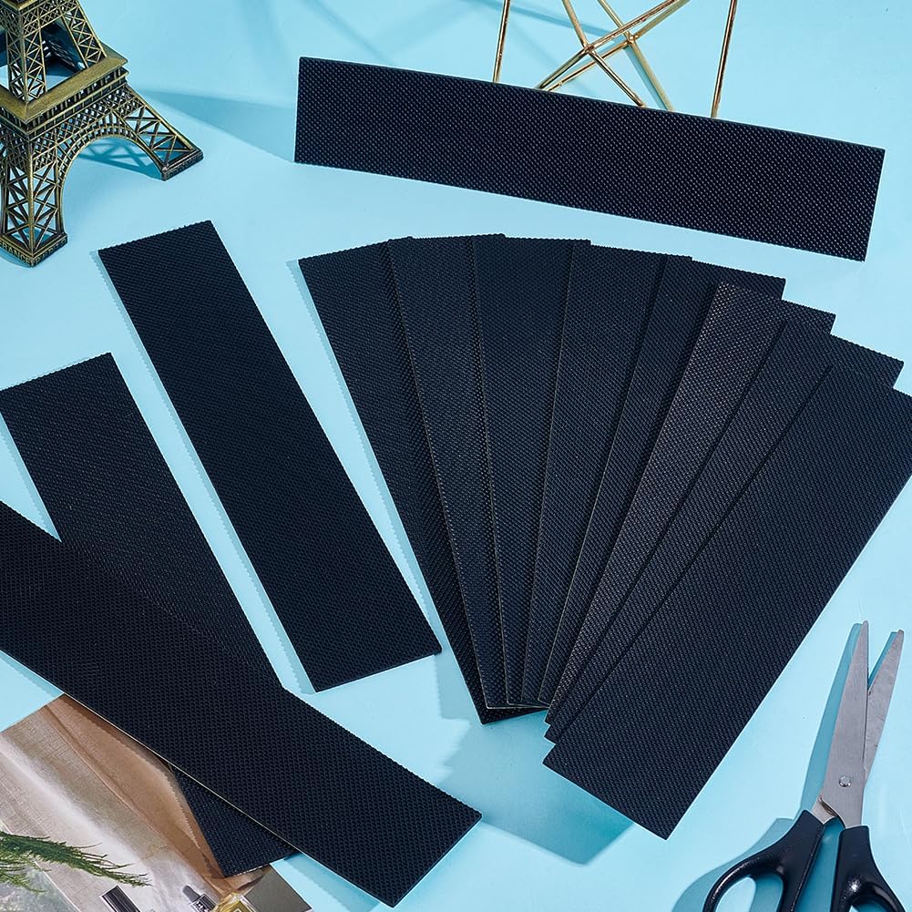 arricraft 15 Pcs Grip Tape Strips, 10"x 2" Black Rectangle Self-adhesive Pads Waterproof Non-Slip Strips for Furniture Bathtubs Handles Surfaces Floor Crafts Home Car Use