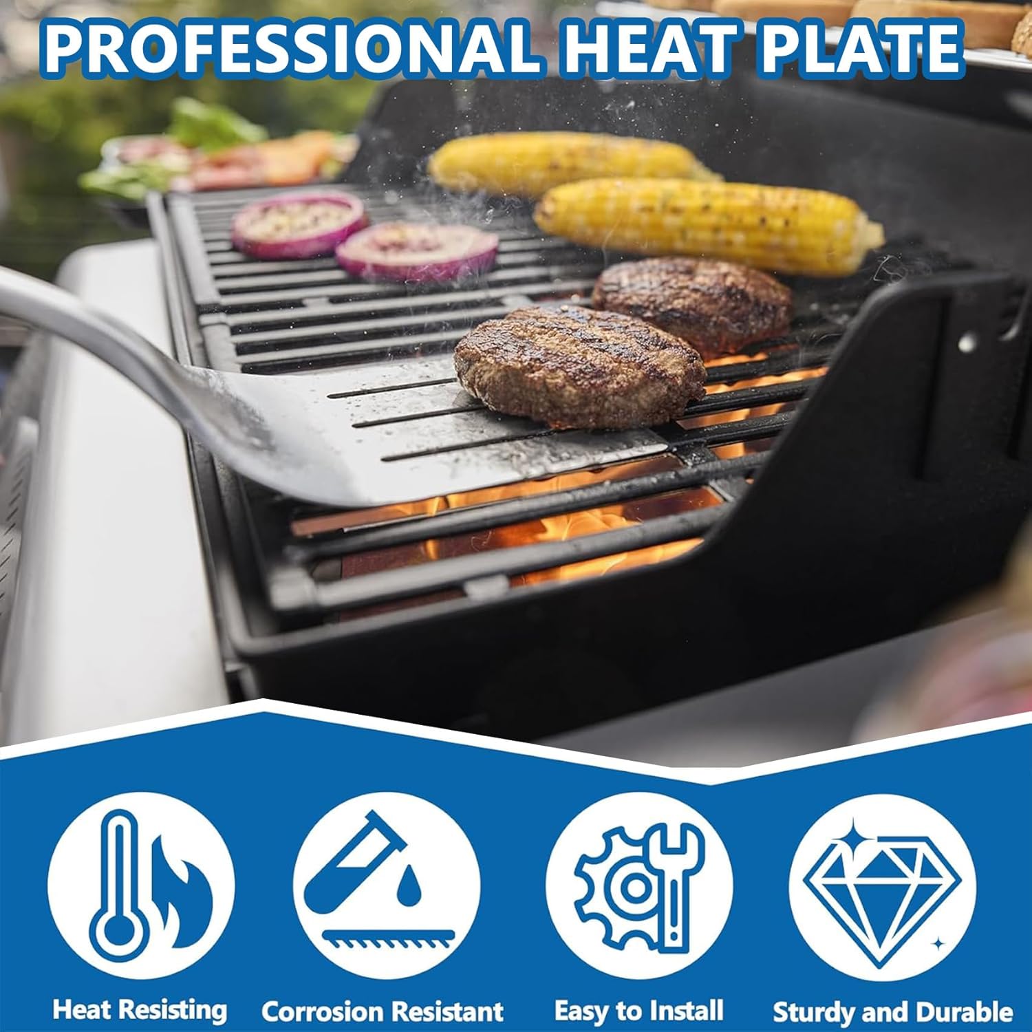 SafBbcue 7536/7537 22.5" Flavorizer Bars Replacement for Weber Spirit 300(Side-Mounted Control)/700/900 Series Genesis Silver B/C&Gold B/C&Platinum B/C Gas Grills,Porcelain Enameled,Replace #65903