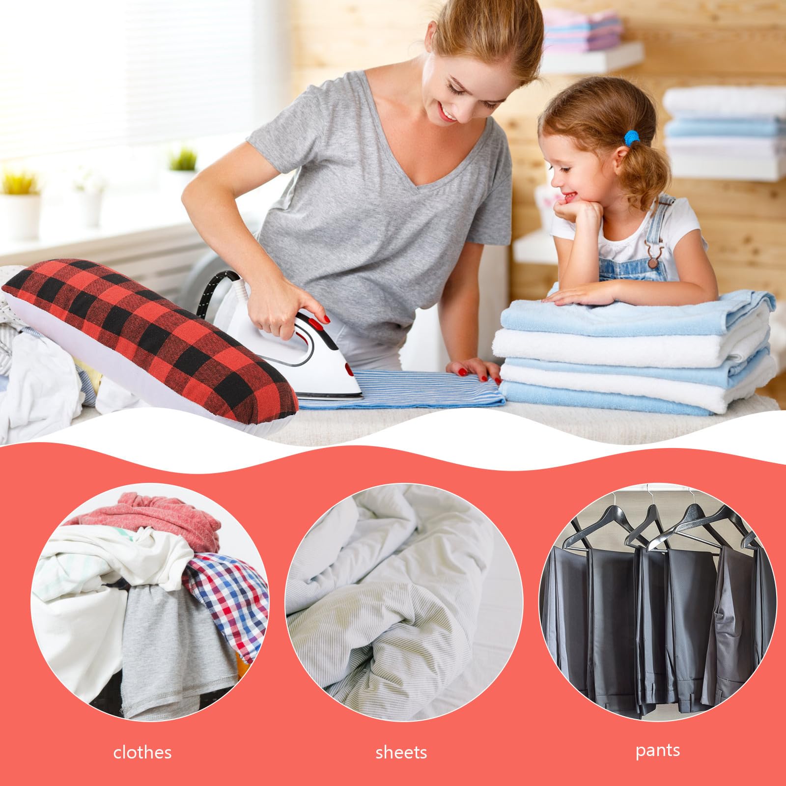 SHINEOFI Alfiletero para Coser y Planchar Resistente al Calor, 2 Piezas de Lino y Algodón en Forma Cuadrada Tira, Adecuado Hogar y Cuidado de Ropa
