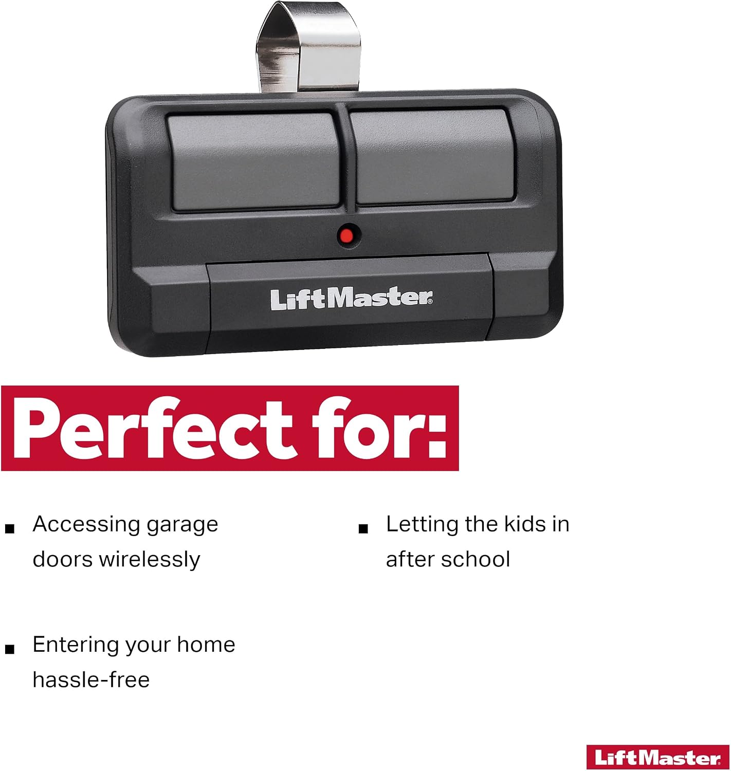 LiftMaster 892LT Two-Button Security+ 2.0 Learning Garage Door Opener Remote Control - Pack of 1