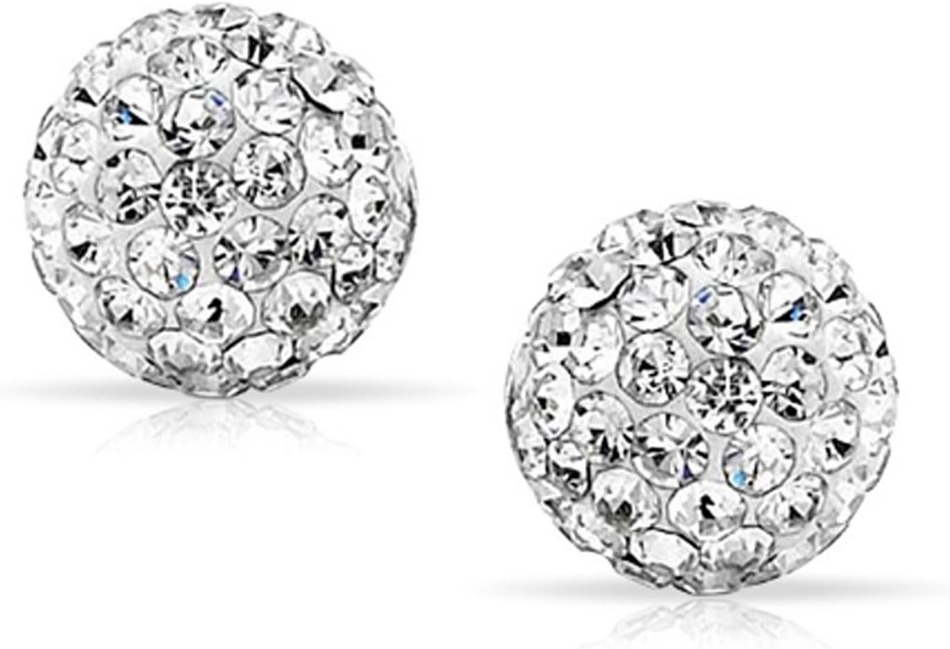 RUBYCA Pave Czech Crystal Disco Ball Clay Beads fit Shamballa Jewelry (50pcs, 8mm, Dark Red)